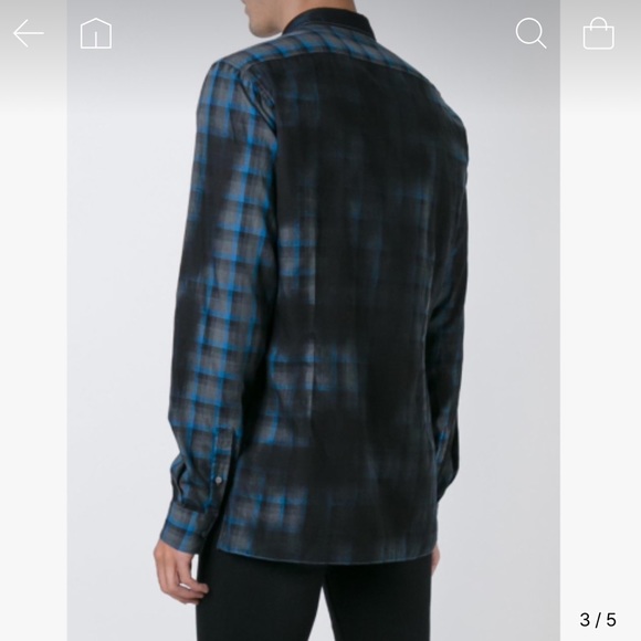 NWT Lanvin spray paint effect checked shirt - Picture 3 of 16